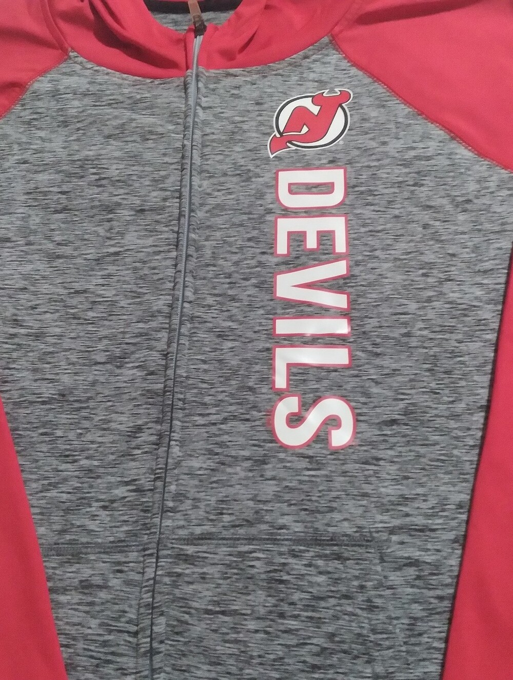 N J Devil's Official Licensed NH League  Zip-Up Jacket - Gray & Red NWT Womens